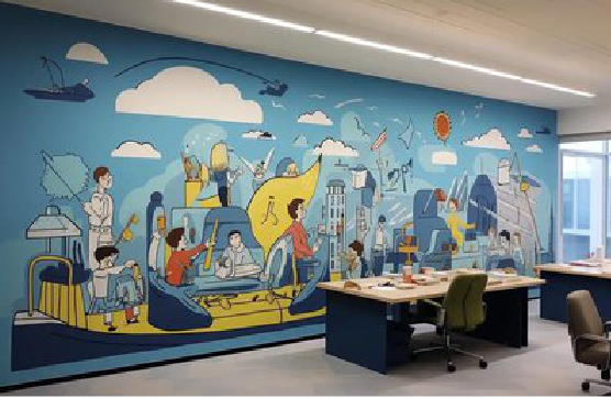 南宁办公室墙绘的特点。