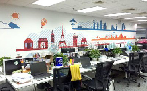 南宁教你设计办公室墙绘的方法。